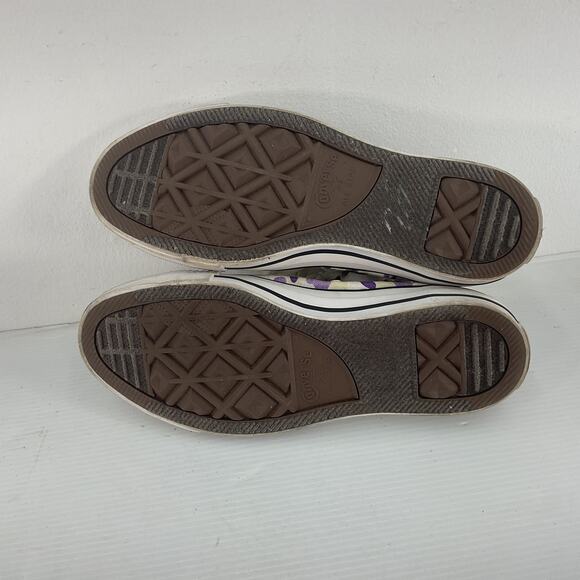 Converse Purple/Cream Camo Canvas High-Top Sneaker Shoes Women’s Size 7 Preowned - Picture 4 of 7